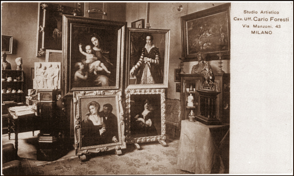 Studio artistico di Carlo Alberto Foresti a Milano, via Manzoni 43 (Archivio Foresti)