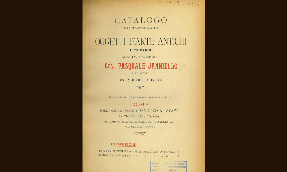 Catalogo asta Jandolo & Tavazzi, 1911