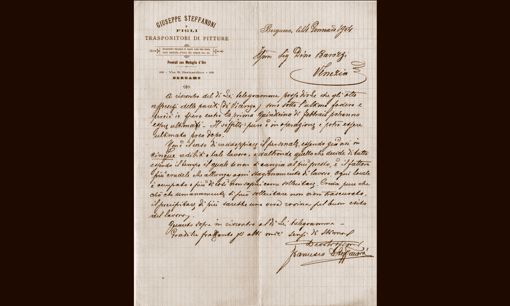 Carta intestata della Ditta Giuseppe Steffanoni e figli (Musei Statali di Berlino, Archivio centrale)
